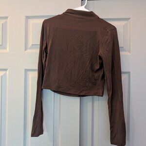 Lululemon Espresso All Aligned Mock-Neck Long-Sleeve Shirt size 8